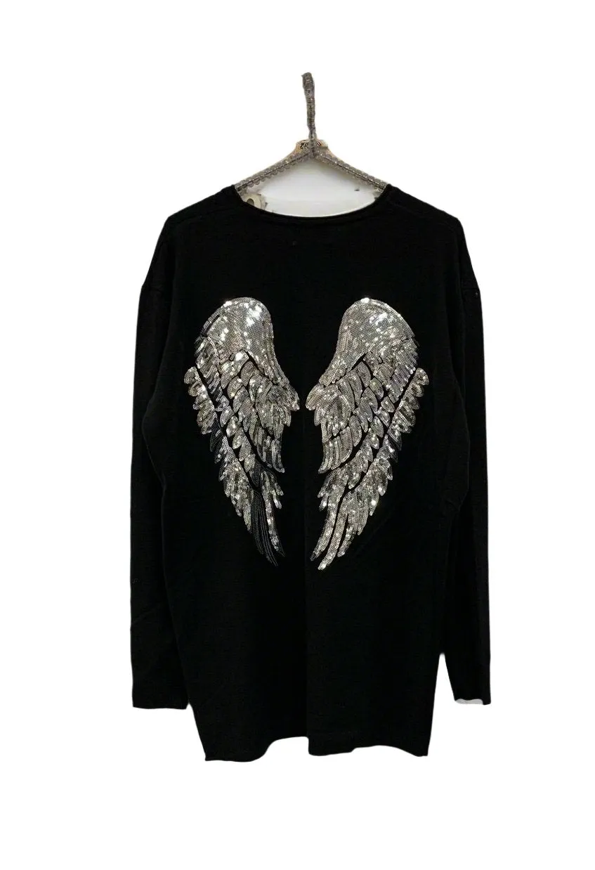 Limited Edition Angels Batwing Jumper In White Made In Italy By Feathers Of Italy