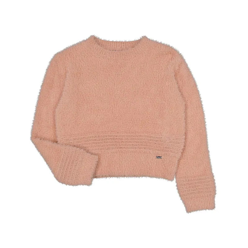 Long Sleeve Faux Fur Jumper For Kids