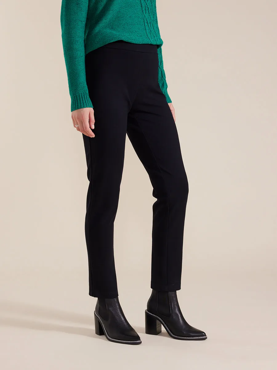 Marco Polo Pull-On Ponte Pants - Black