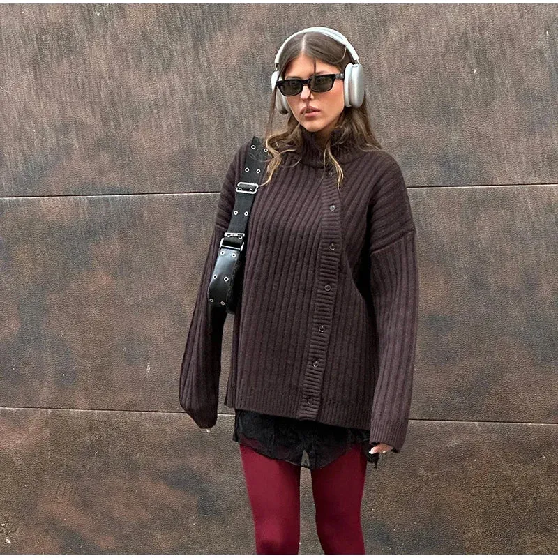 Masie - High neck jumper with buttons