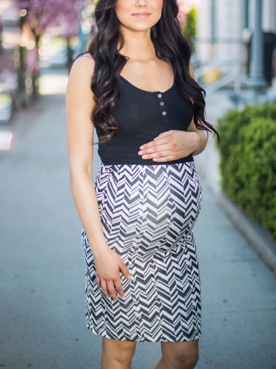 Maternity Fashion Printing Irregular Bodycon Dress