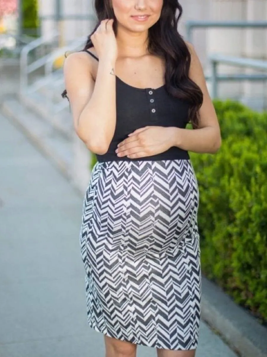 Maternity Fashion Printing Irregular Bodycon Dress