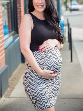 Maternity Fashion Printing Irregular Bodycon Dress
