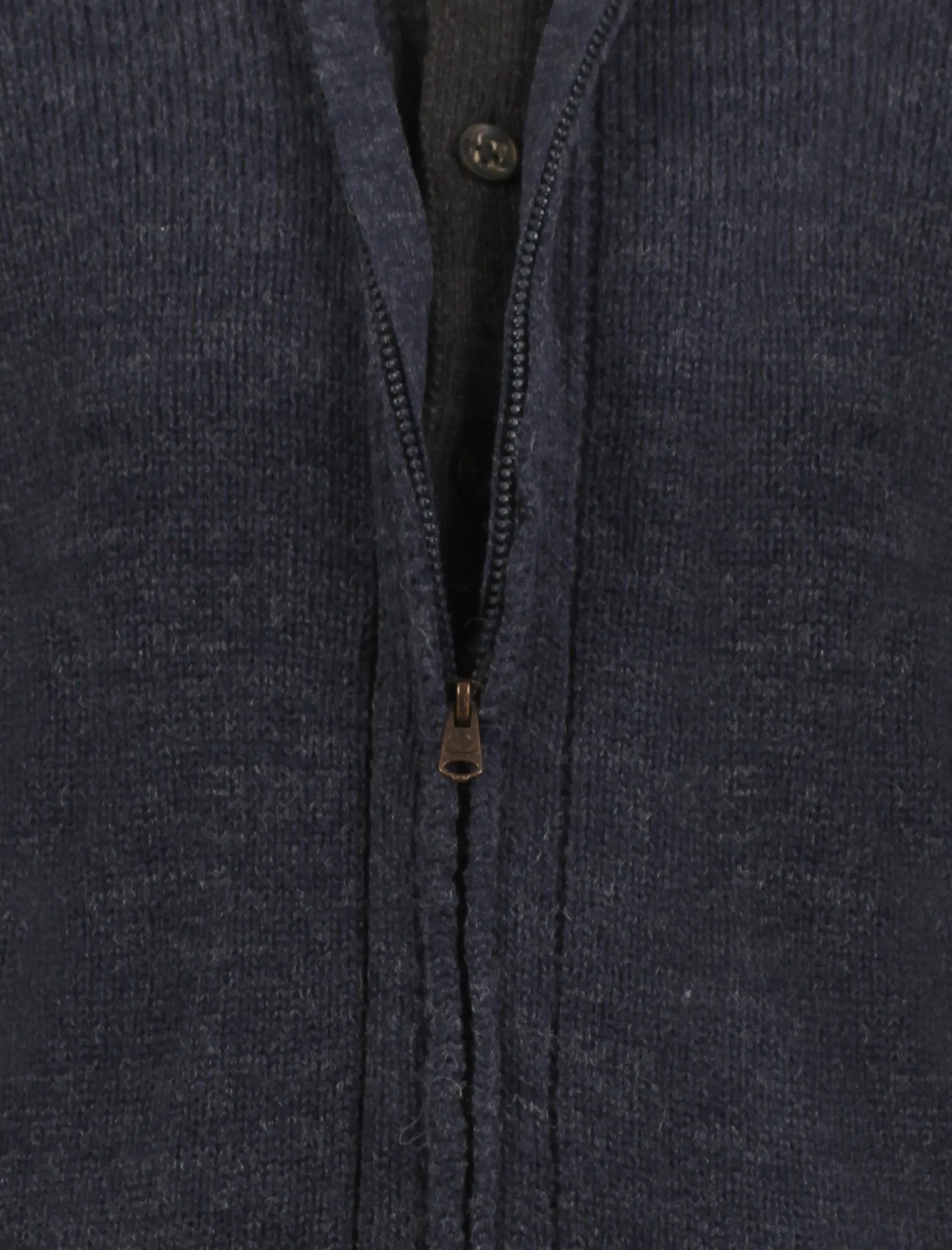Men's mock double layer zipped navy cardigan - Old Boys Network