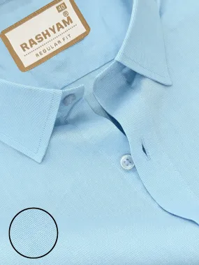 Merlino Sky Blue Luxury Giza Cotton Formal Shirt For Men