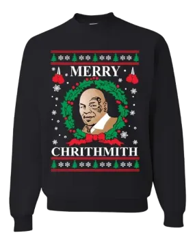 Merry Chrithmith Mike Tyson Unisex Ugly Christmas Crewneck Graphic Sweatshirt