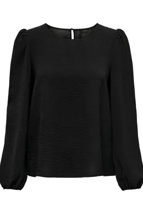 Mette O-Neck Blouse - Black