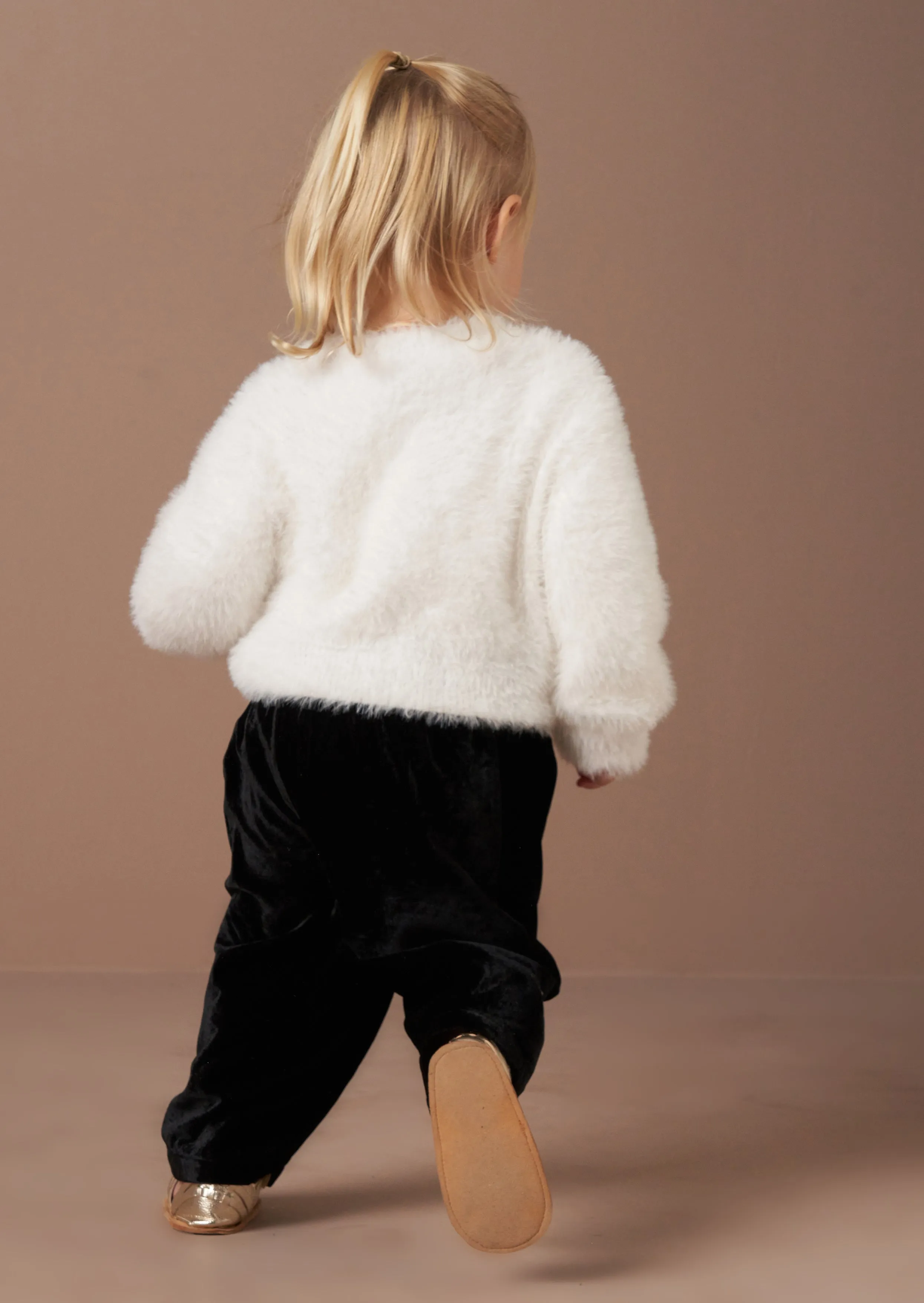 Mia Ivory Bow Eyelash Jumper
