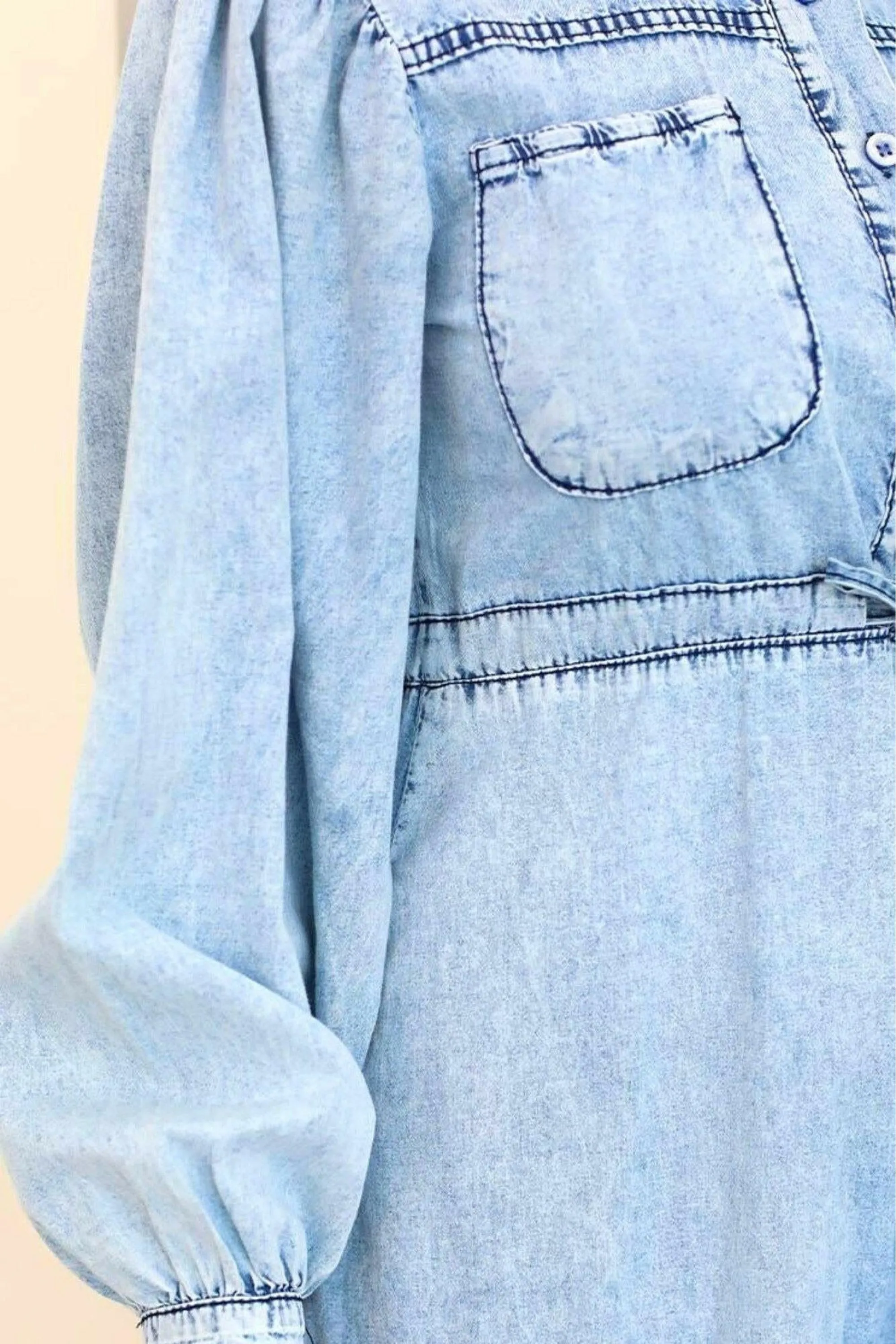 Midi Denim Dress in Light Wash