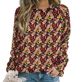 Minnie Tags Women's Raglan Crewneck Sweatshirt