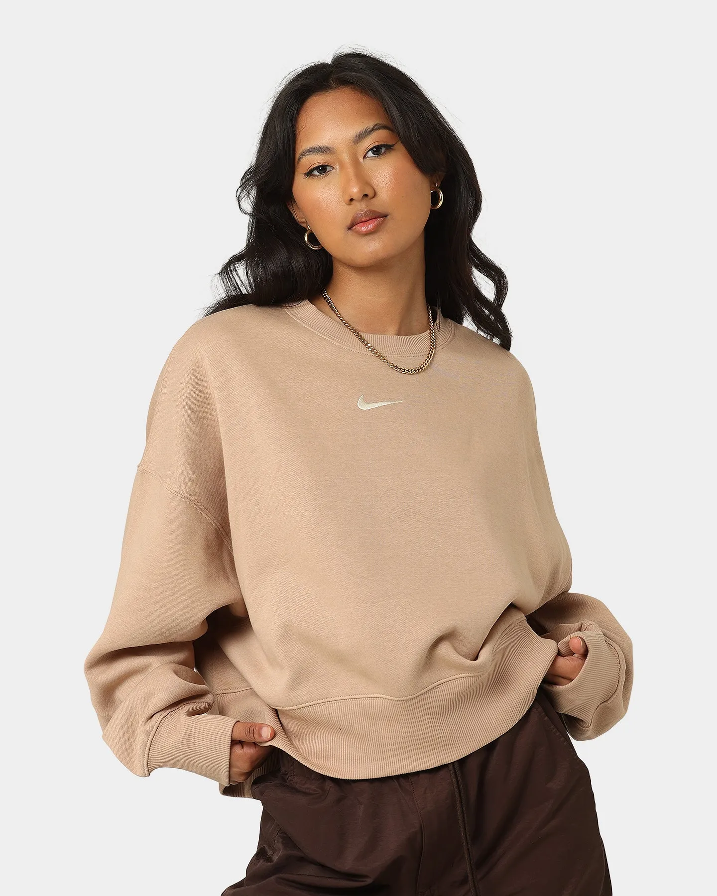 Nike Women's Nike Sportswear Style Fleece Oversized Crewneck Hemp/Sail