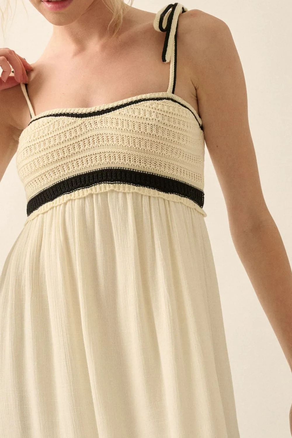 Ocean Pearl Sleeveless Crochet Maxi Dress