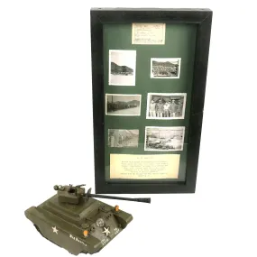 Original U.S. Korean War Prisoner of War Made Sheet Steel American Tank With Pictures and Armed Forces Liberty Pass for Pvt Herbert H. Weston - Formerly A.A.F. Tank Museum Collection