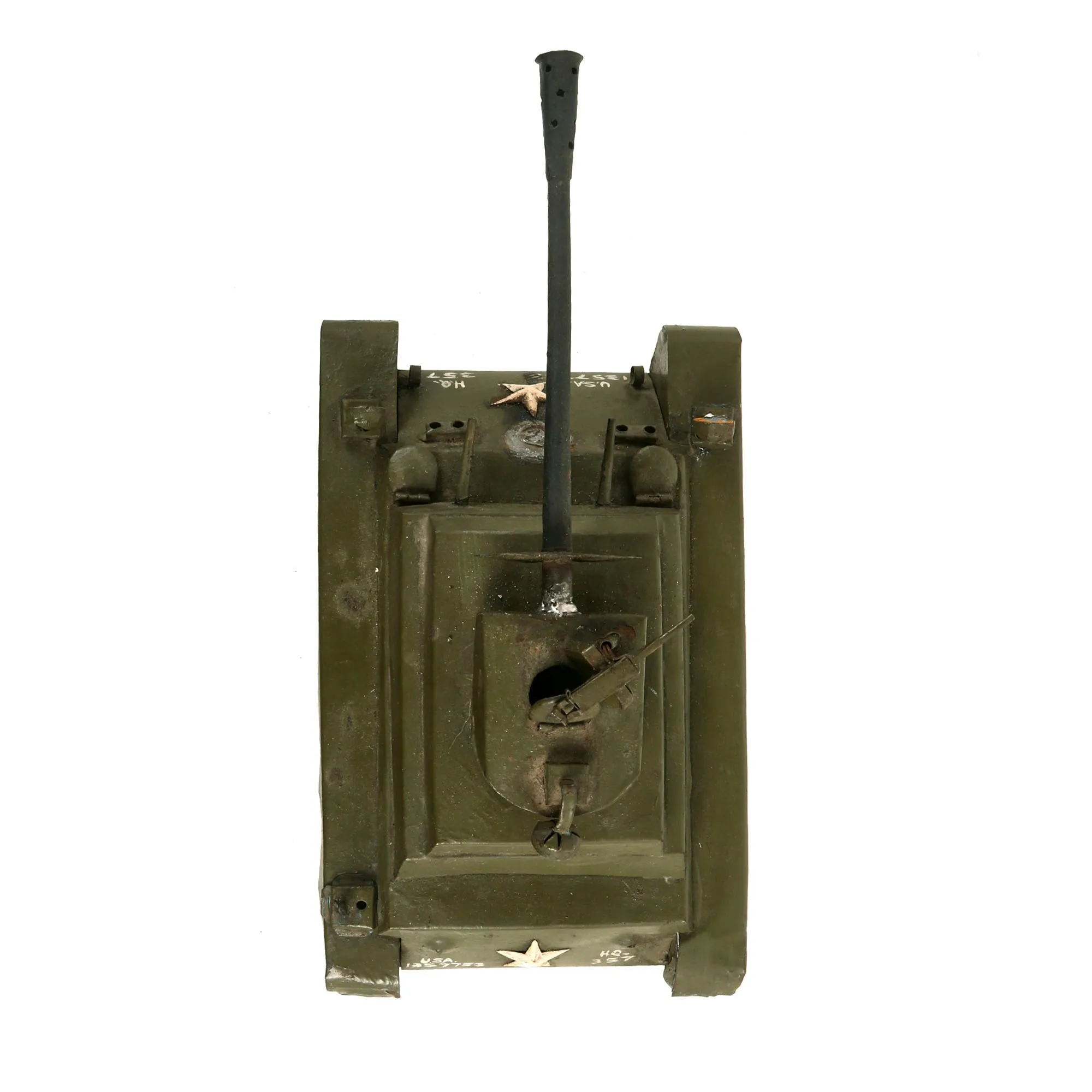 Original U.S. Korean War Prisoner of War Made Sheet Steel American Tank With Pictures and Armed Forces Liberty Pass for Pvt Herbert H. Weston - Formerly A.A.F. Tank Museum Collection