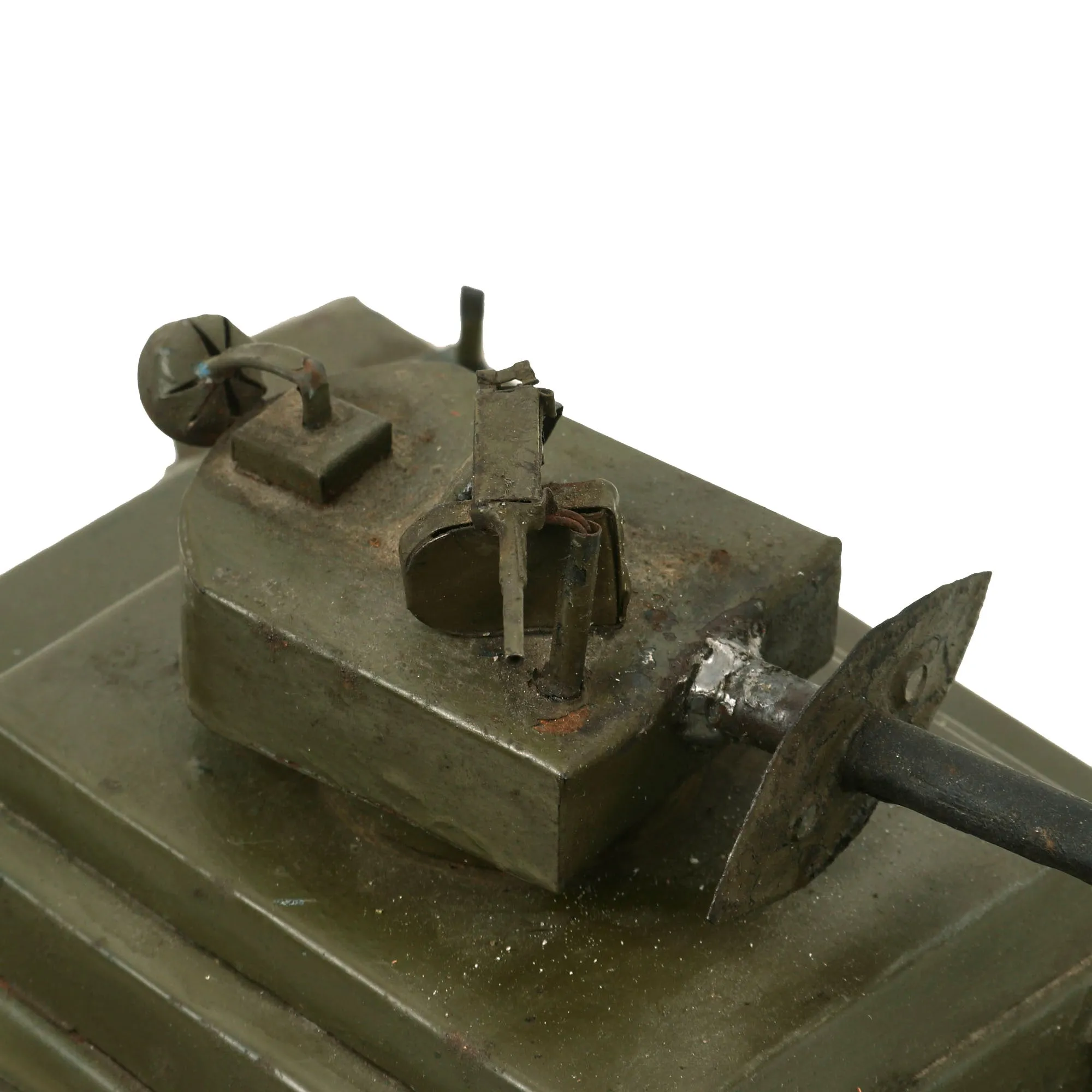 Original U.S. Korean War Prisoner of War Made Sheet Steel American Tank With Pictures and Armed Forces Liberty Pass for Pvt Herbert H. Weston - Formerly A.A.F. Tank Museum Collection