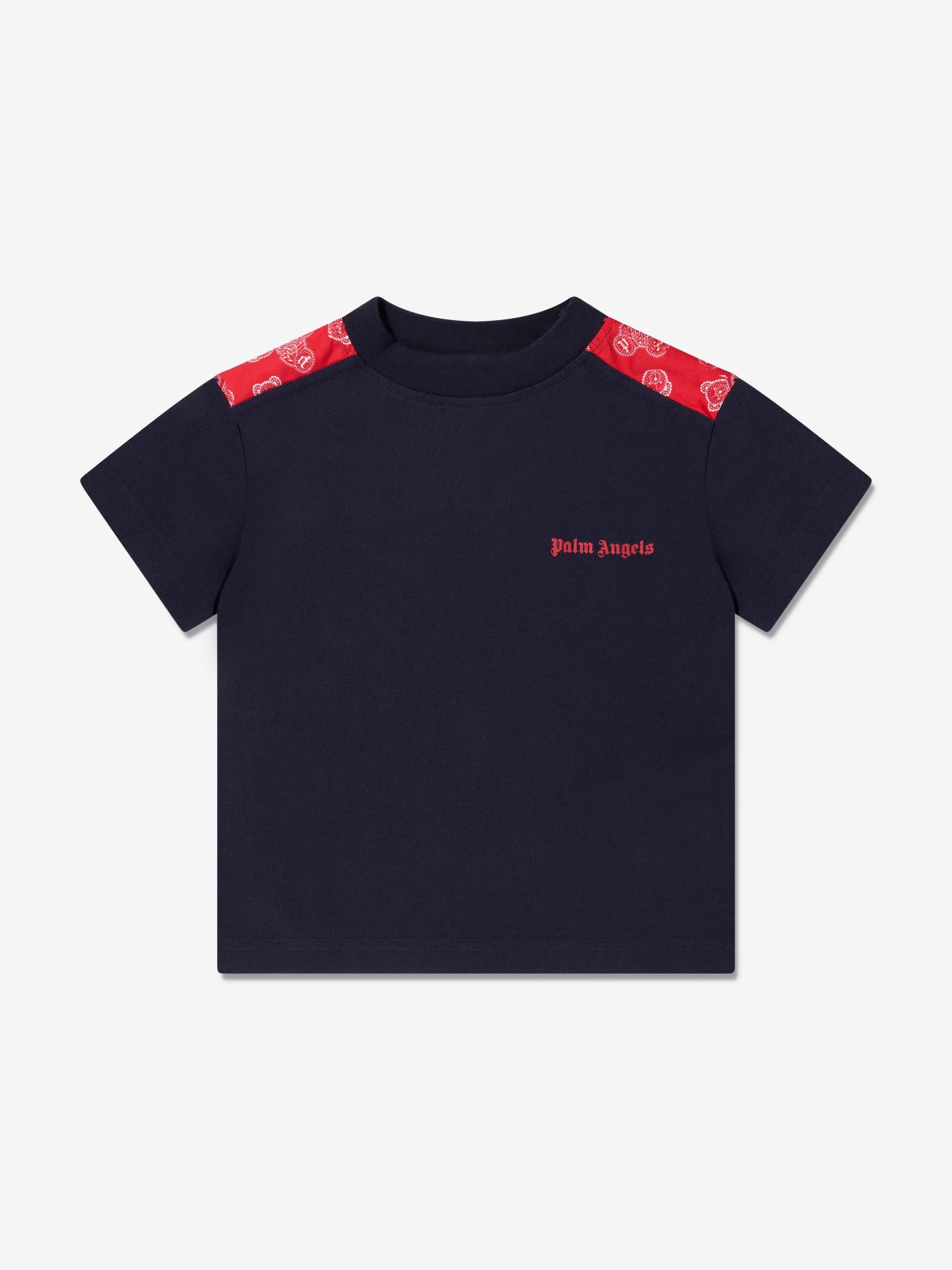 Palm Angels Boys PA Bears Paisley T-Shirt in Navy