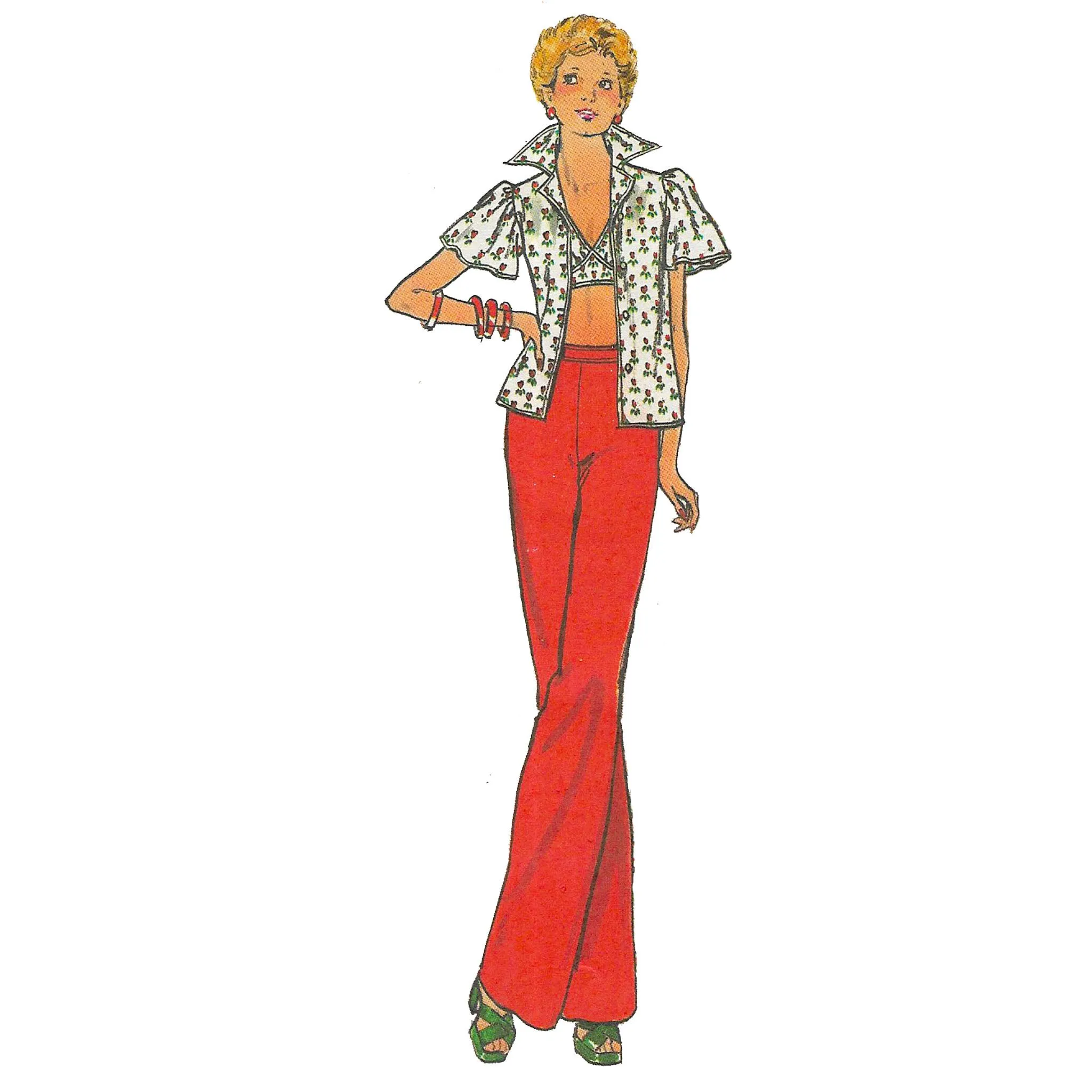 PDF - Vintage 1970s Pattern – Blouse, Halter Top, Skirt & Pants -  Bust 38” (96.5cm) - Instantly  Print at Home