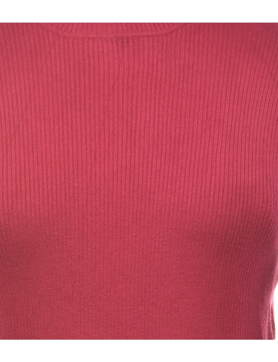 Pink Turtleneck Jumper - M