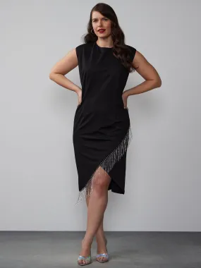 Plus Metallic Fringe Bodycon Dress