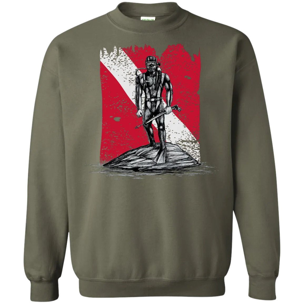 Printed Crewneck Pullover Sweatshirt  8 oz