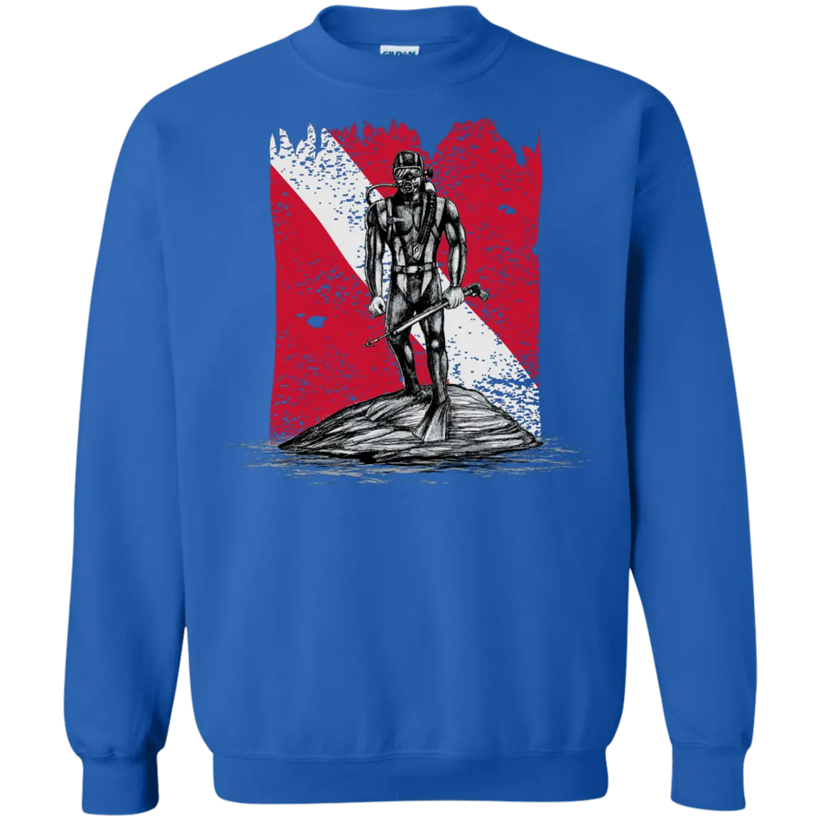 Printed Crewneck Pullover Sweatshirt  8 oz