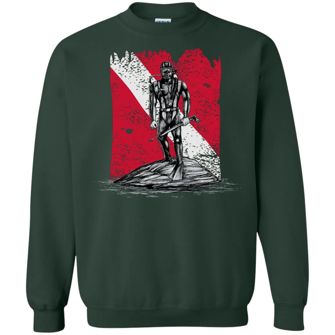 Printed Crewneck Pullover Sweatshirt  8 oz