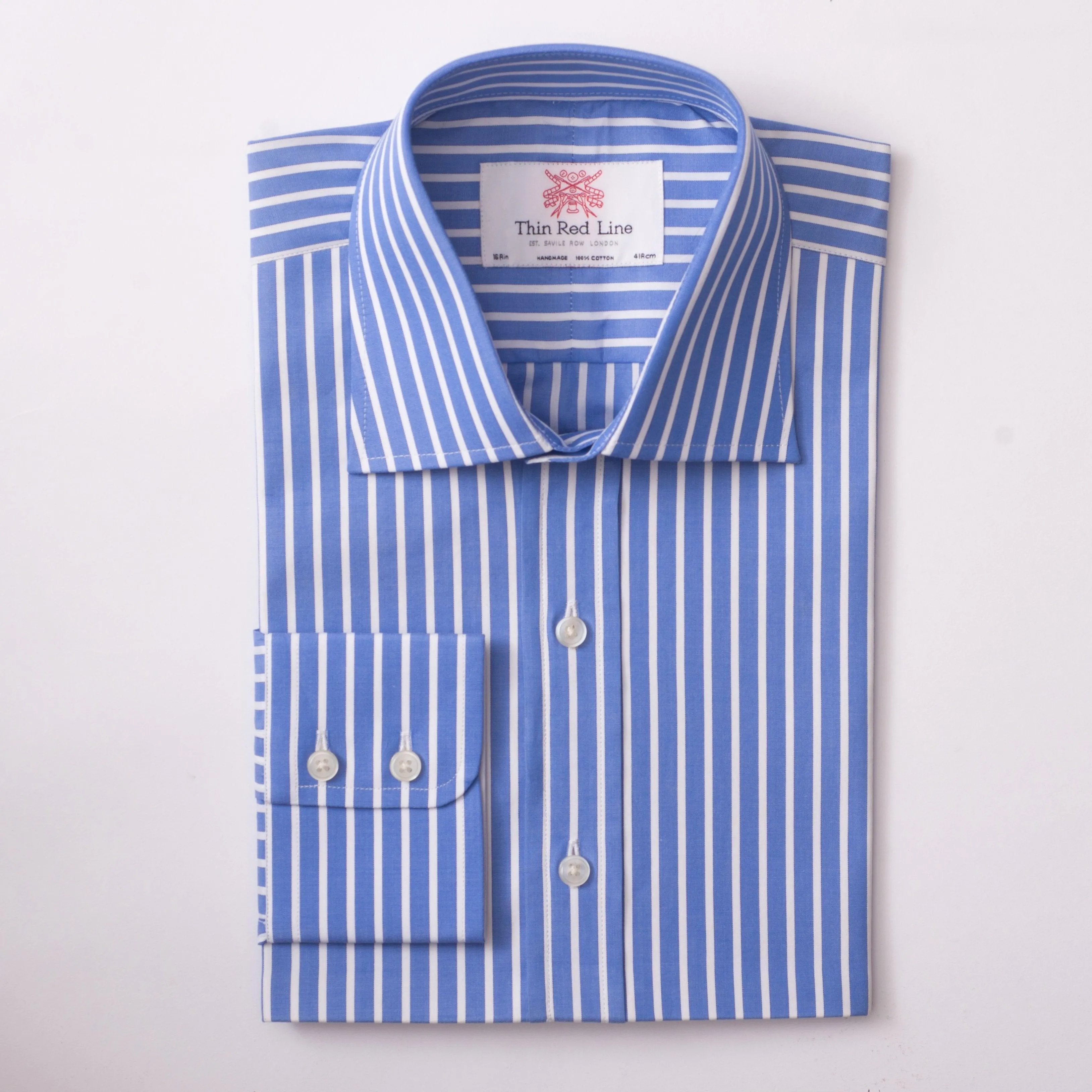 Regent Stripe Azure Slim Shirt