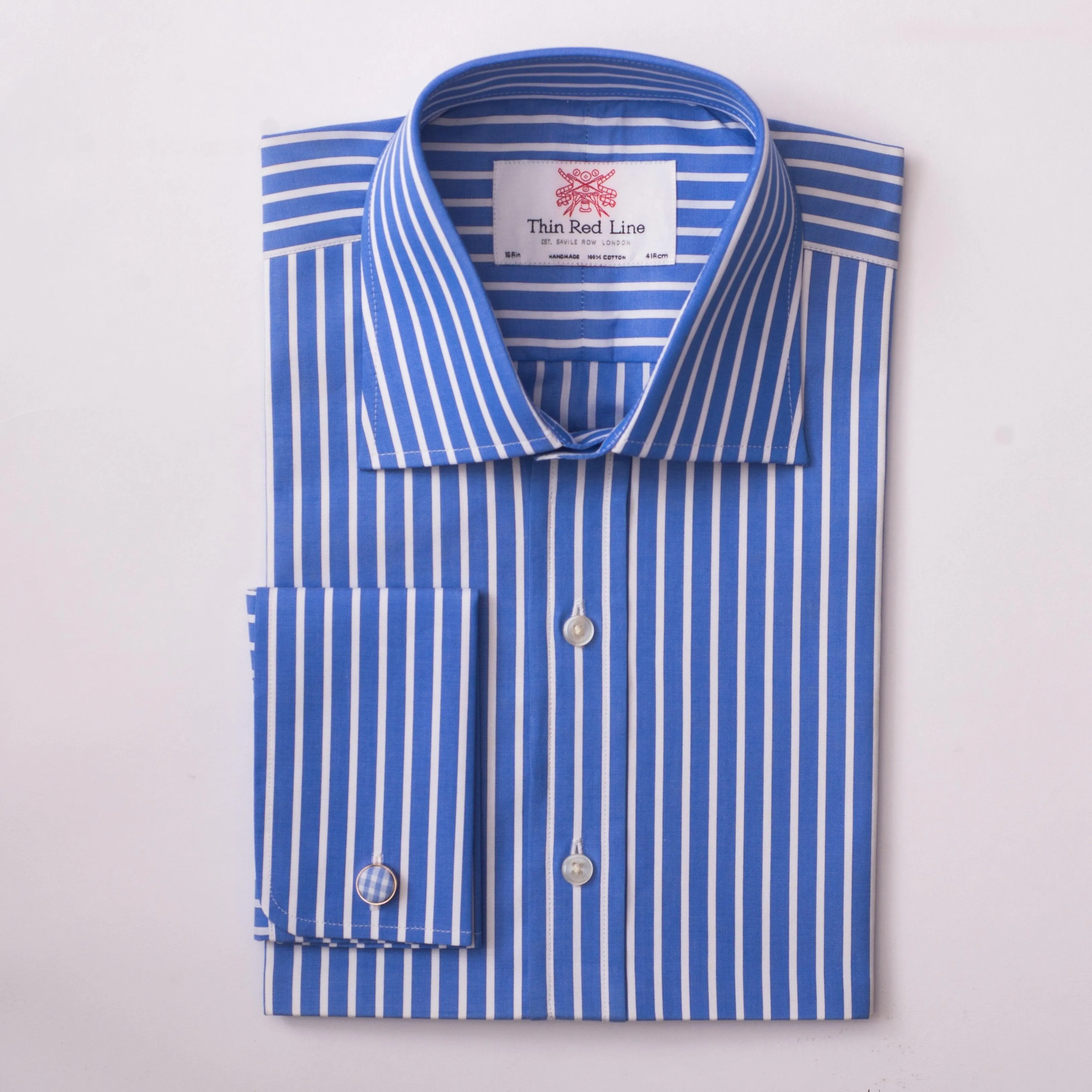 Regent Stripe Azure Slim Shirt