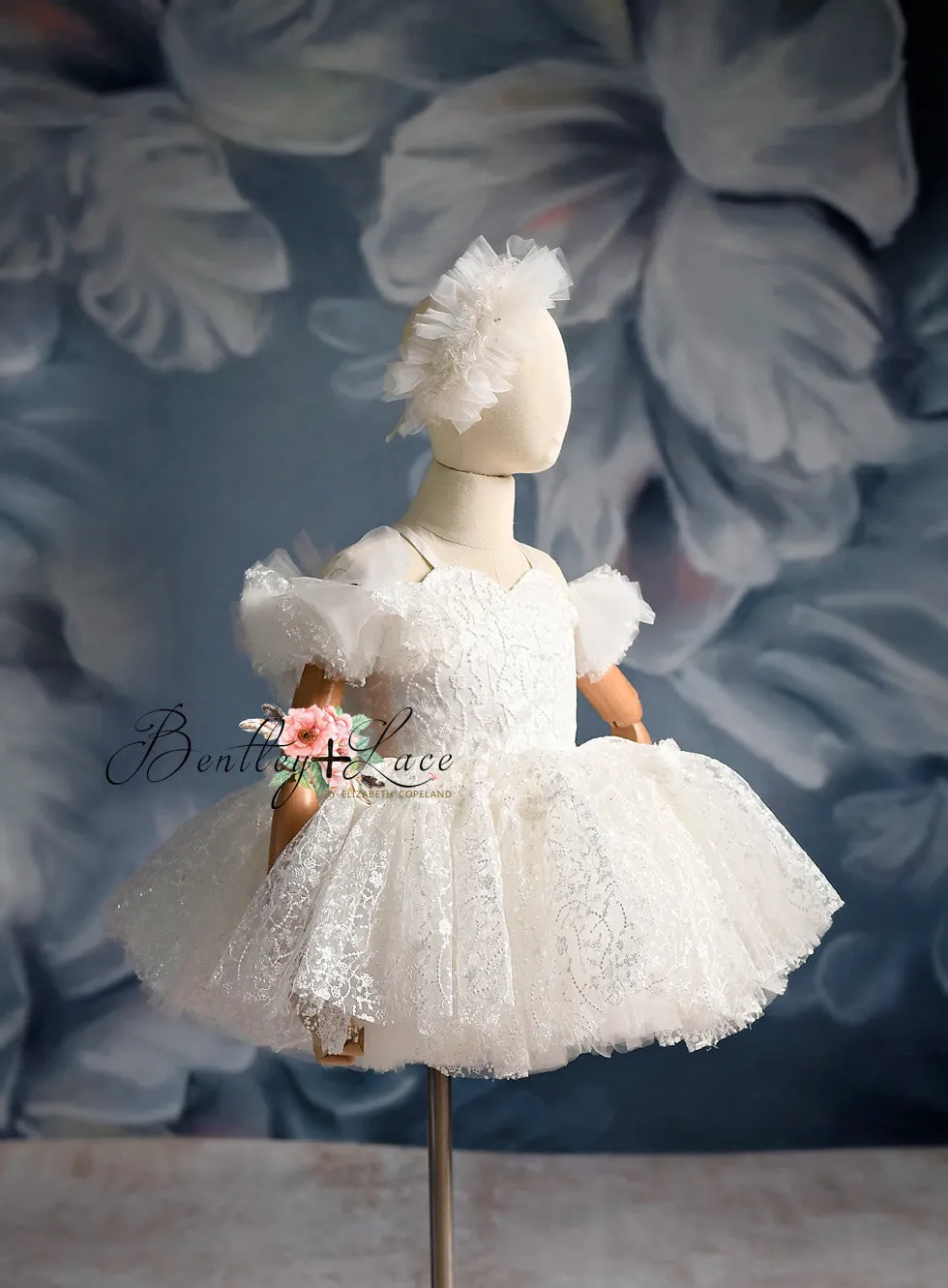 Retired rental basically new "Powder" - Petal Length Dress ( 3 Year - Petite 4 Year)