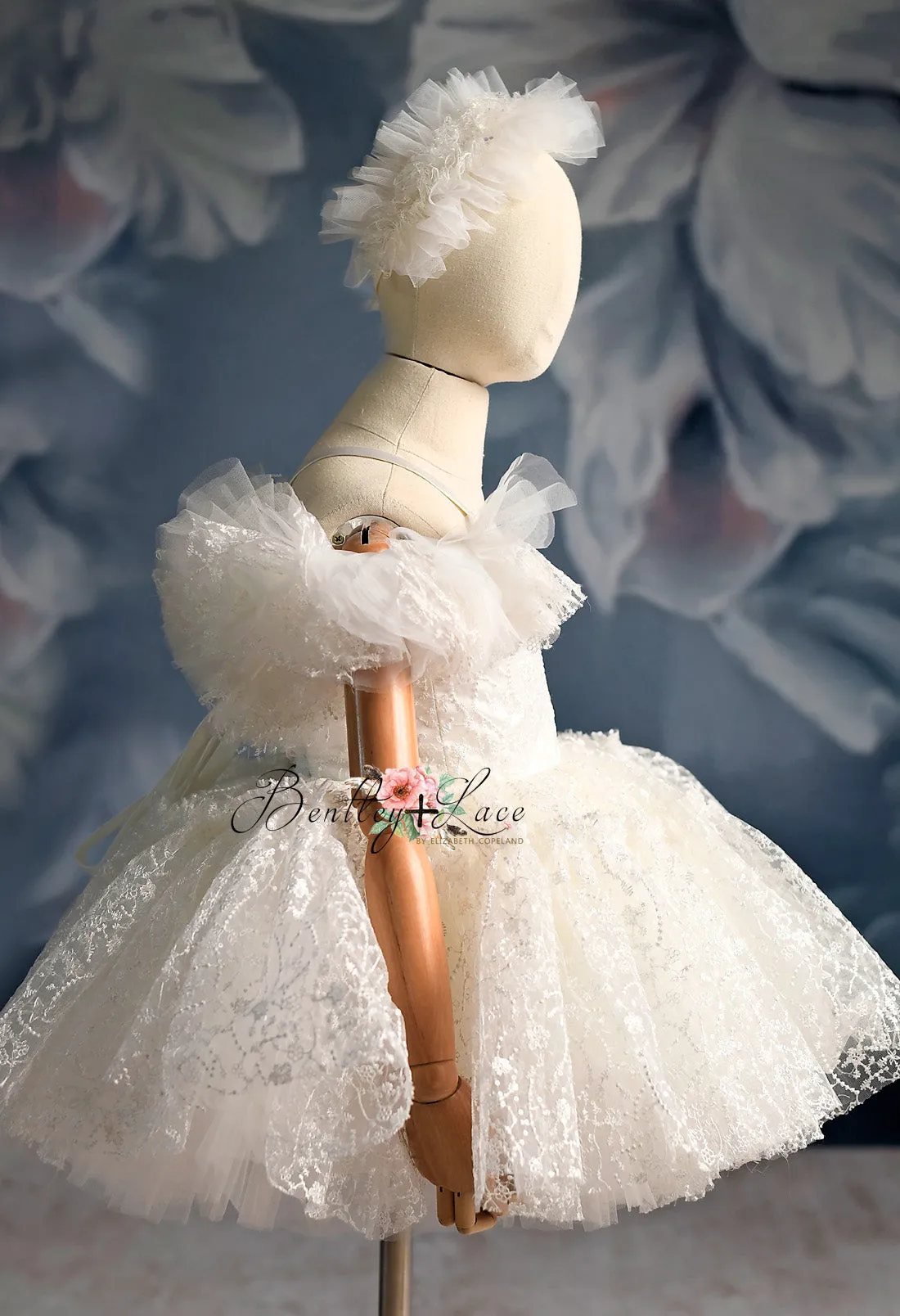 Retired rental basically new "Powder" - Petal Length Dress ( 3 Year - Petite 4 Year)