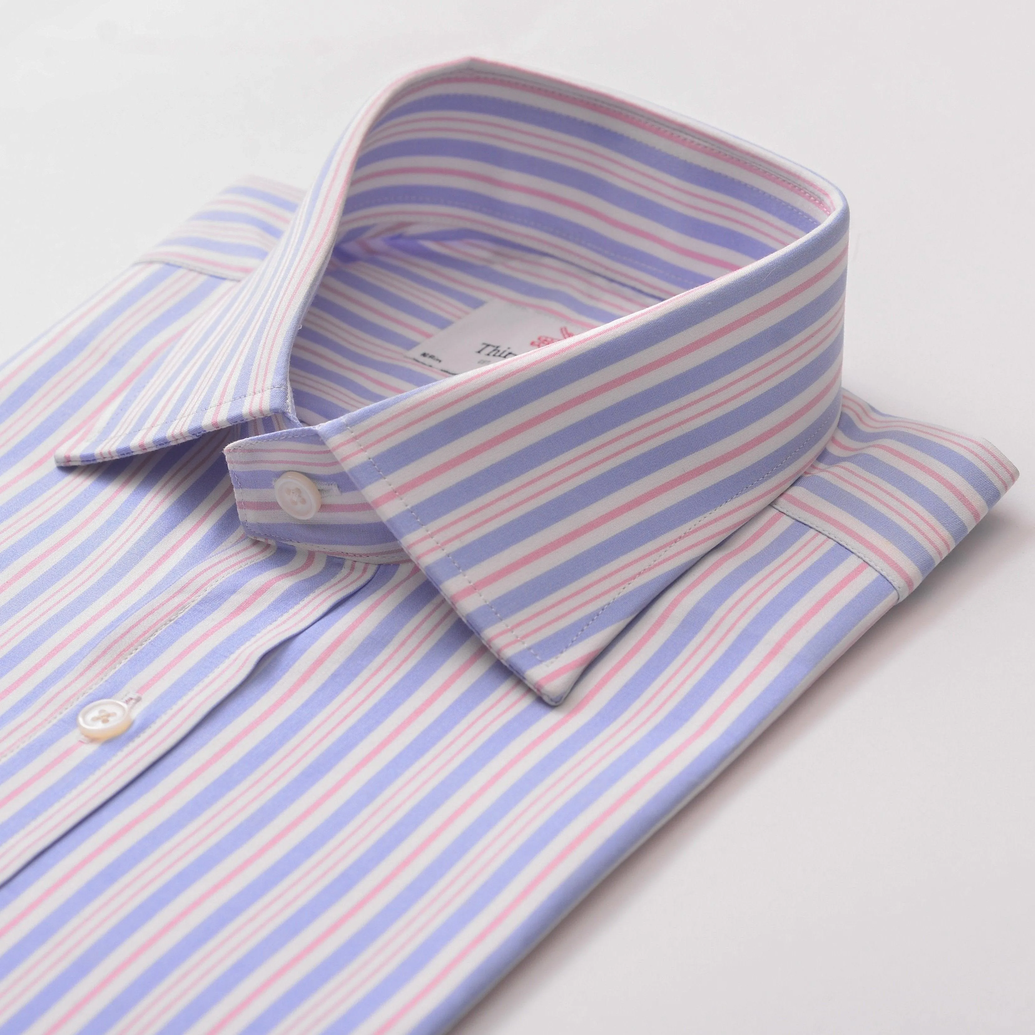 Riviera Stripe Sky & Pink Regular Shirt