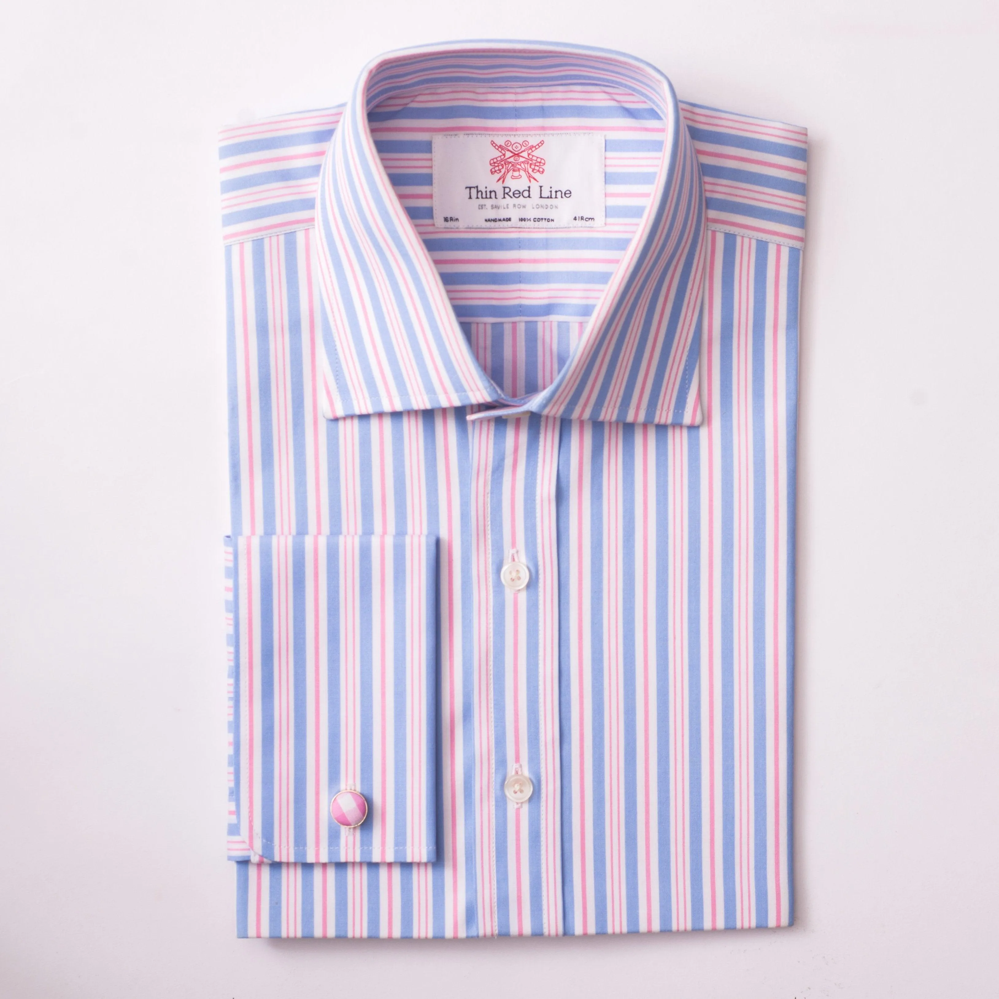 Riviera Stripe Sky & Pink Regular Shirt