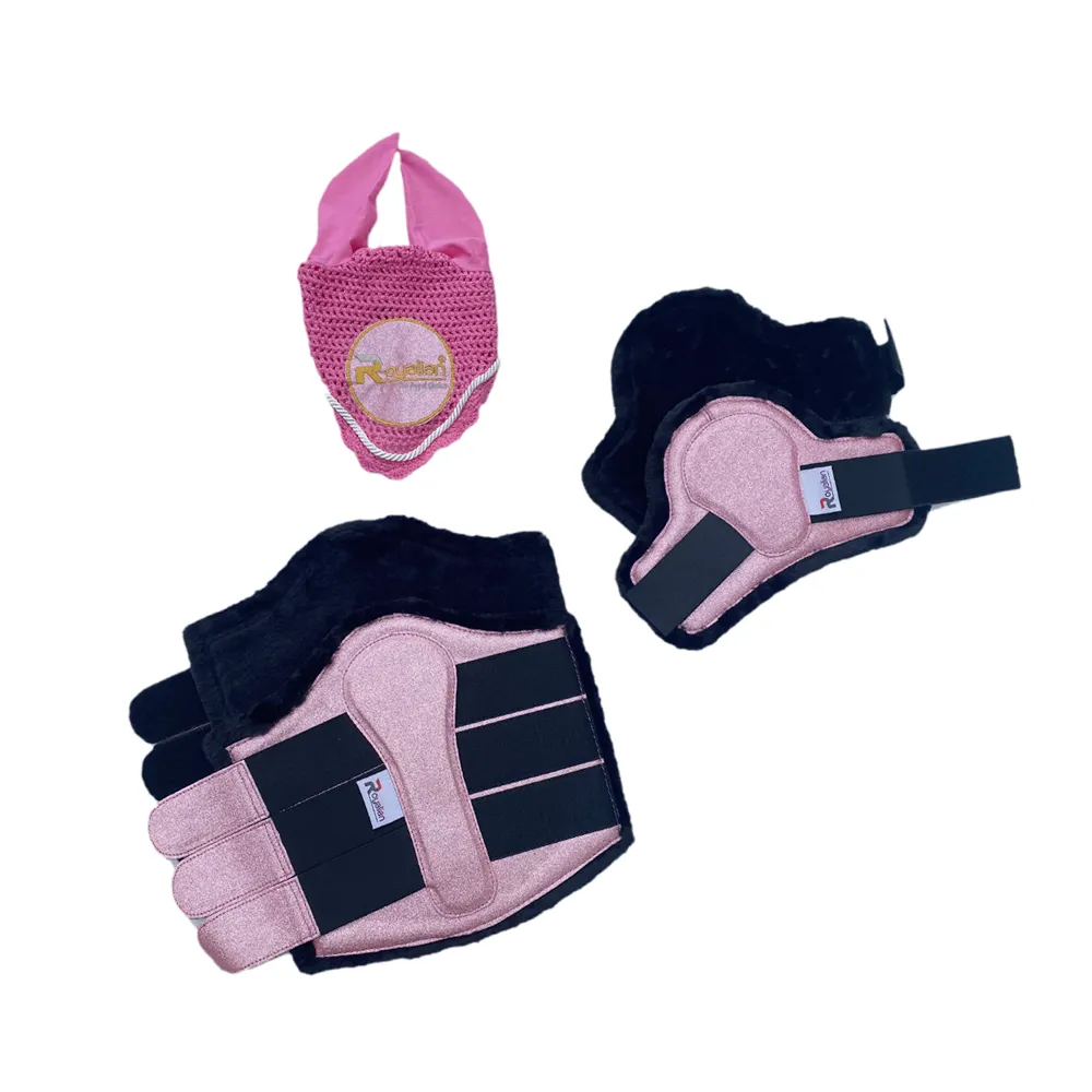 Royalian Horse Glitter Full Jumper Pad with One Fly veil – Two Brushing Boots – Two Hind Boots - Set