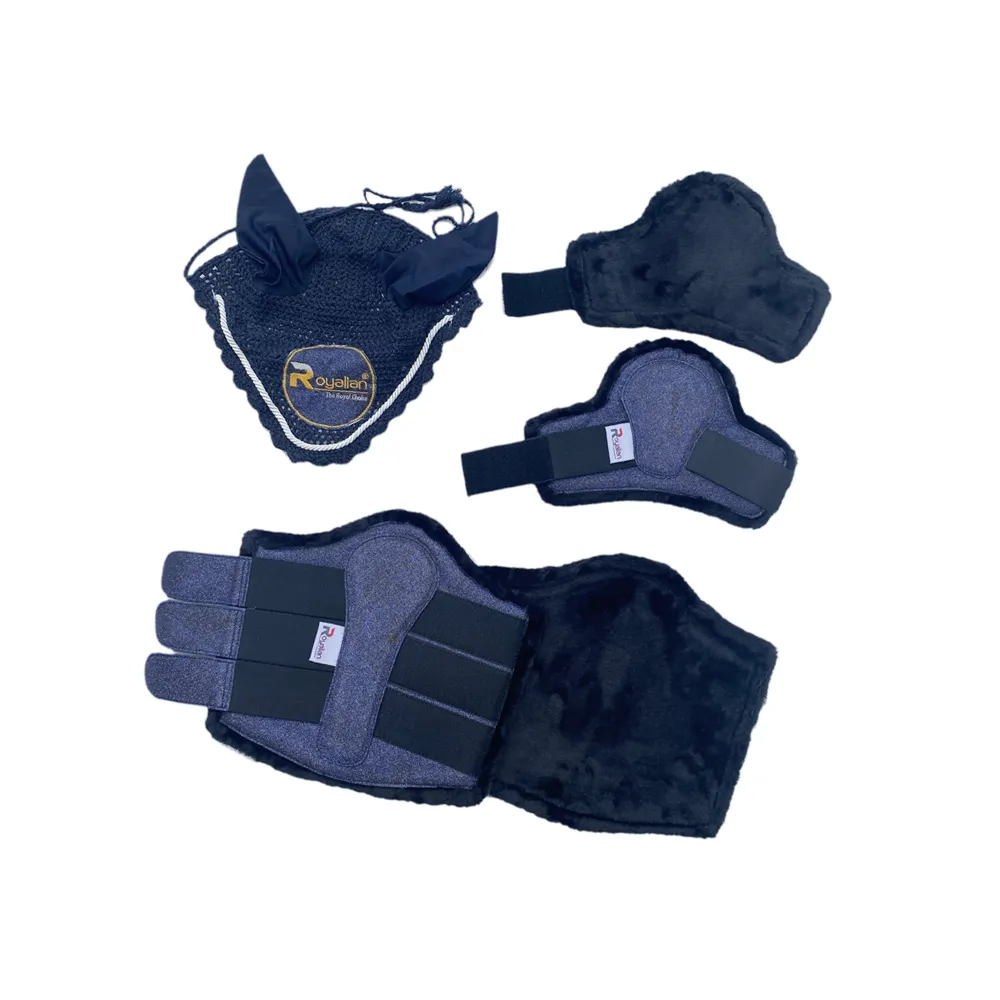 Royalian Horse Glitter Full Jumper Pad with One Fly veil – Two Brushing Boots – Two Hind Boots - Set