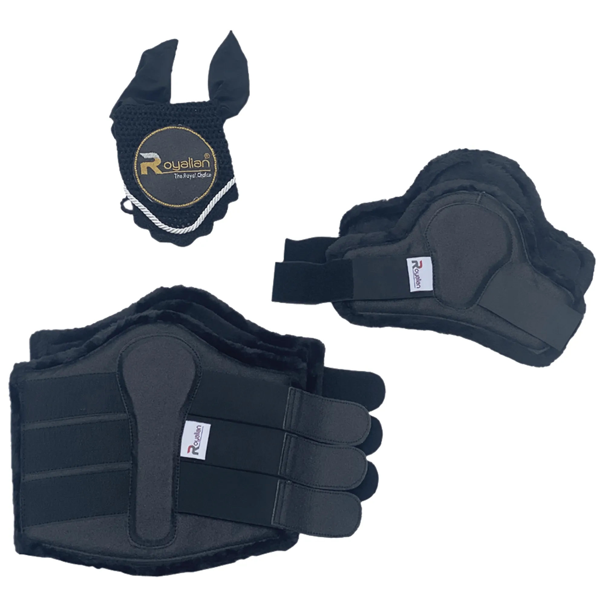 Royalian Horse Glitter Full Jumper Pad with One Fly veil – Two Brushing Boots – Two Hind Boots - Set