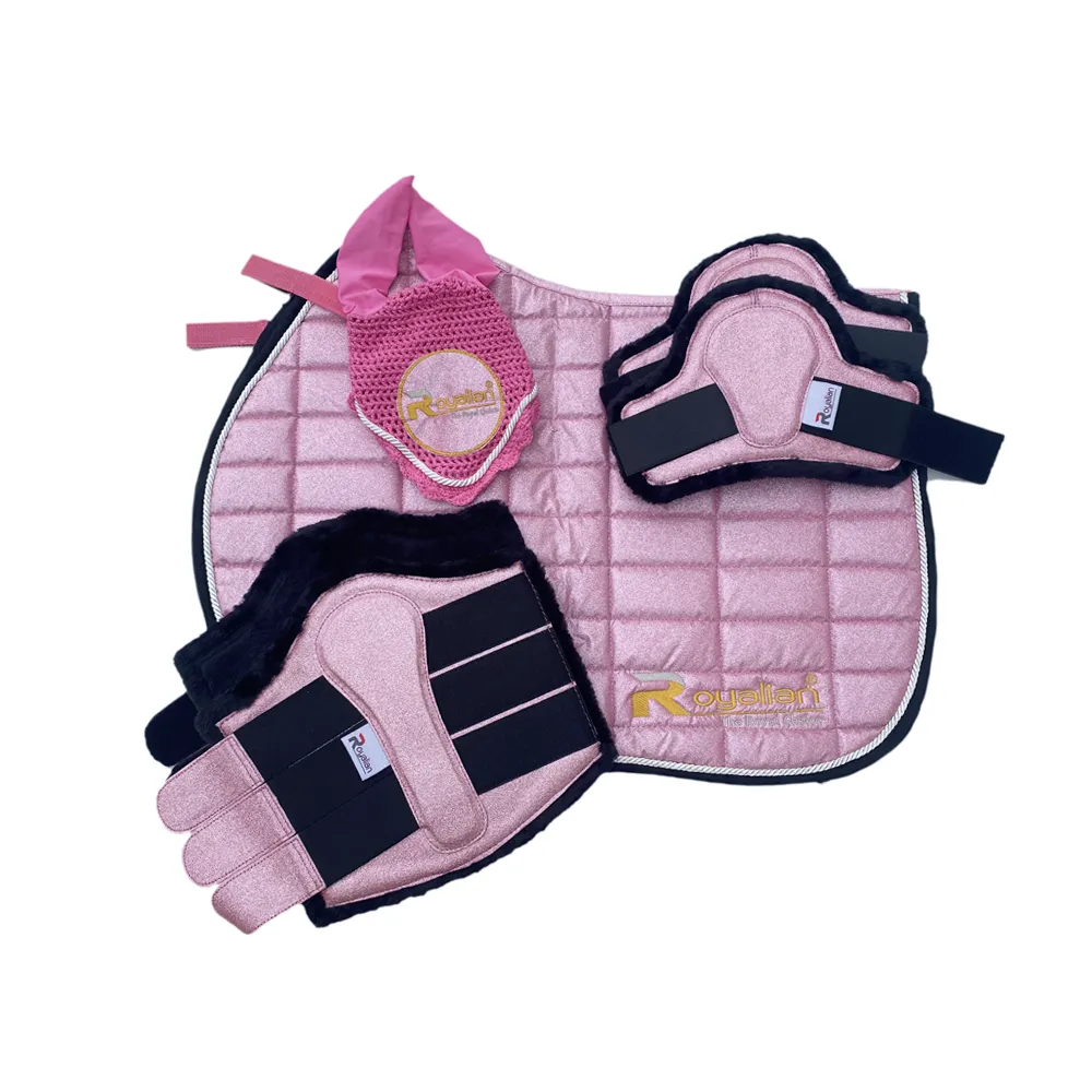 Royalian Horse Glitter Full Jumper Pad with One Fly veil – Two Brushing Boots – Two Hind Boots - Set