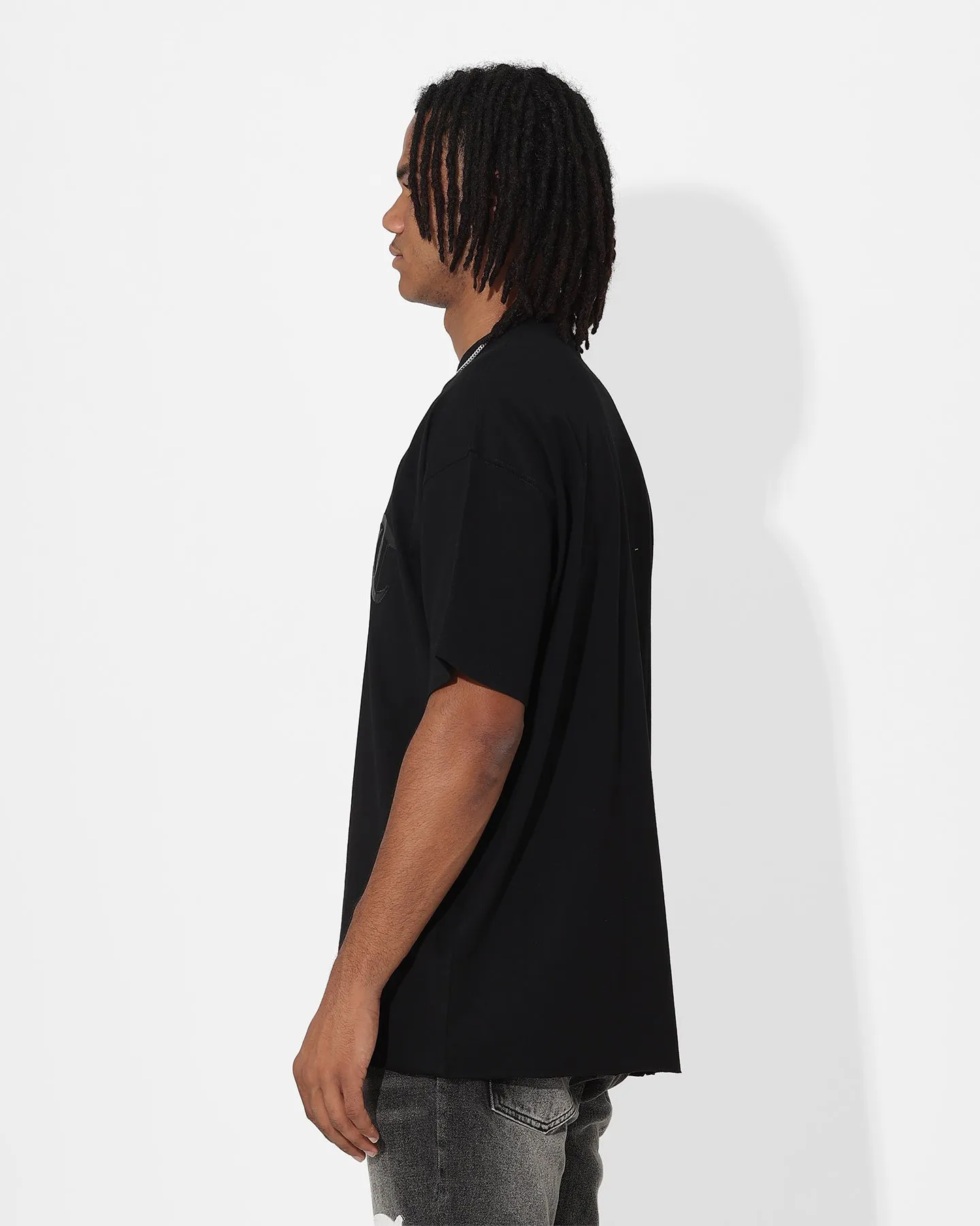 Saint Morta Gothic Appliqué Boxy T-Shirt Black