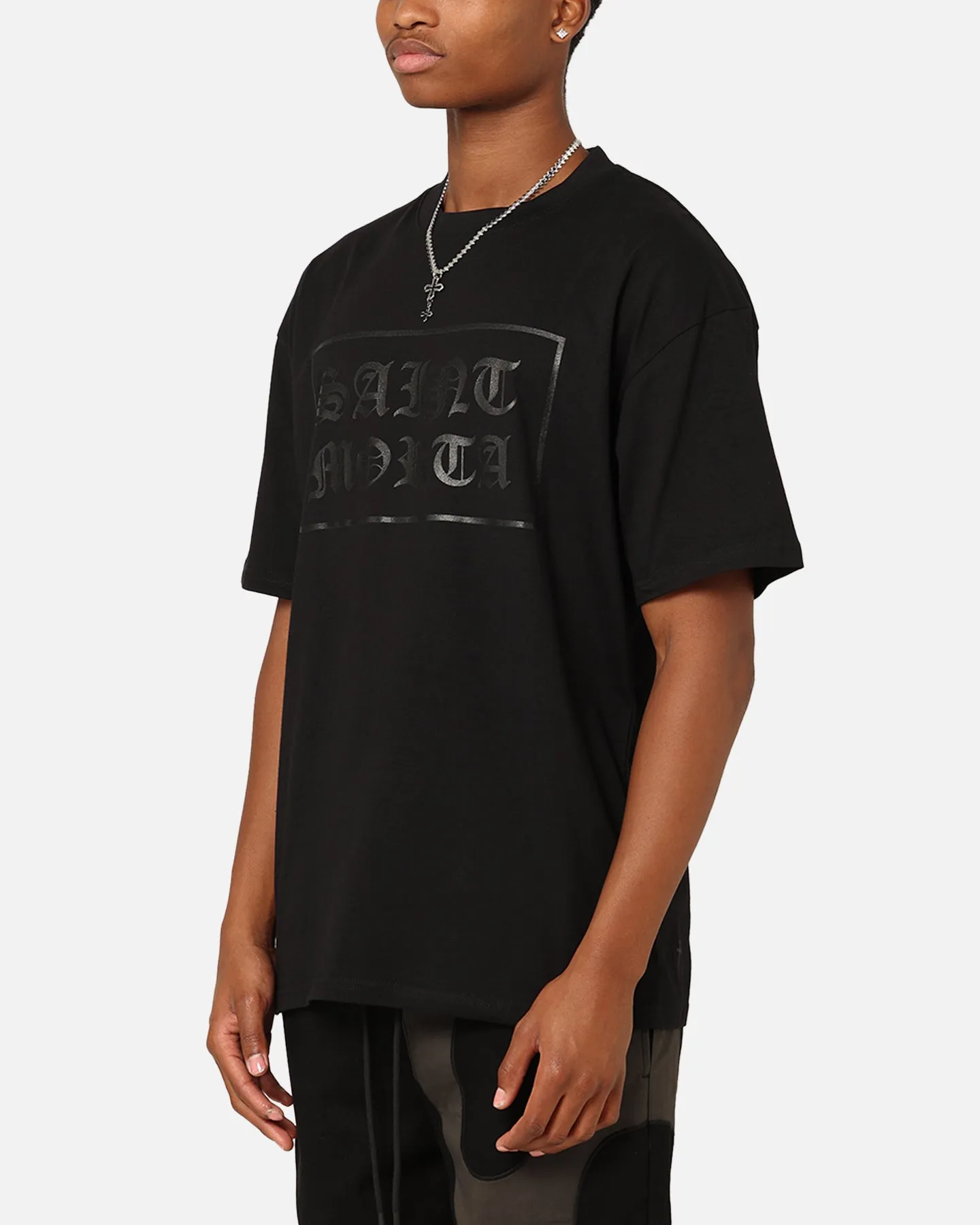 Saint Morta Gothic Box Logo T-Shirt Black