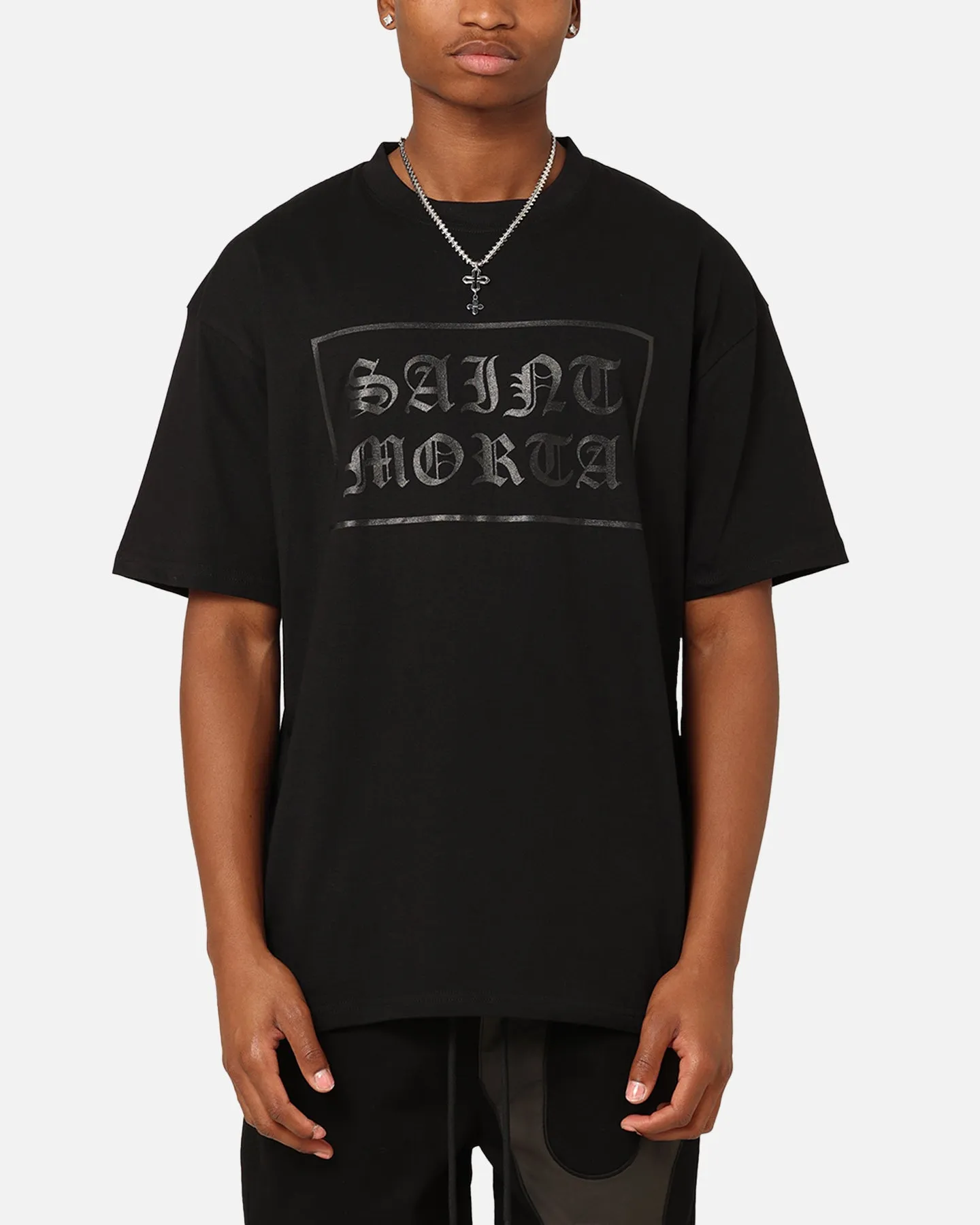 Saint Morta Gothic Box Logo T-Shirt Black