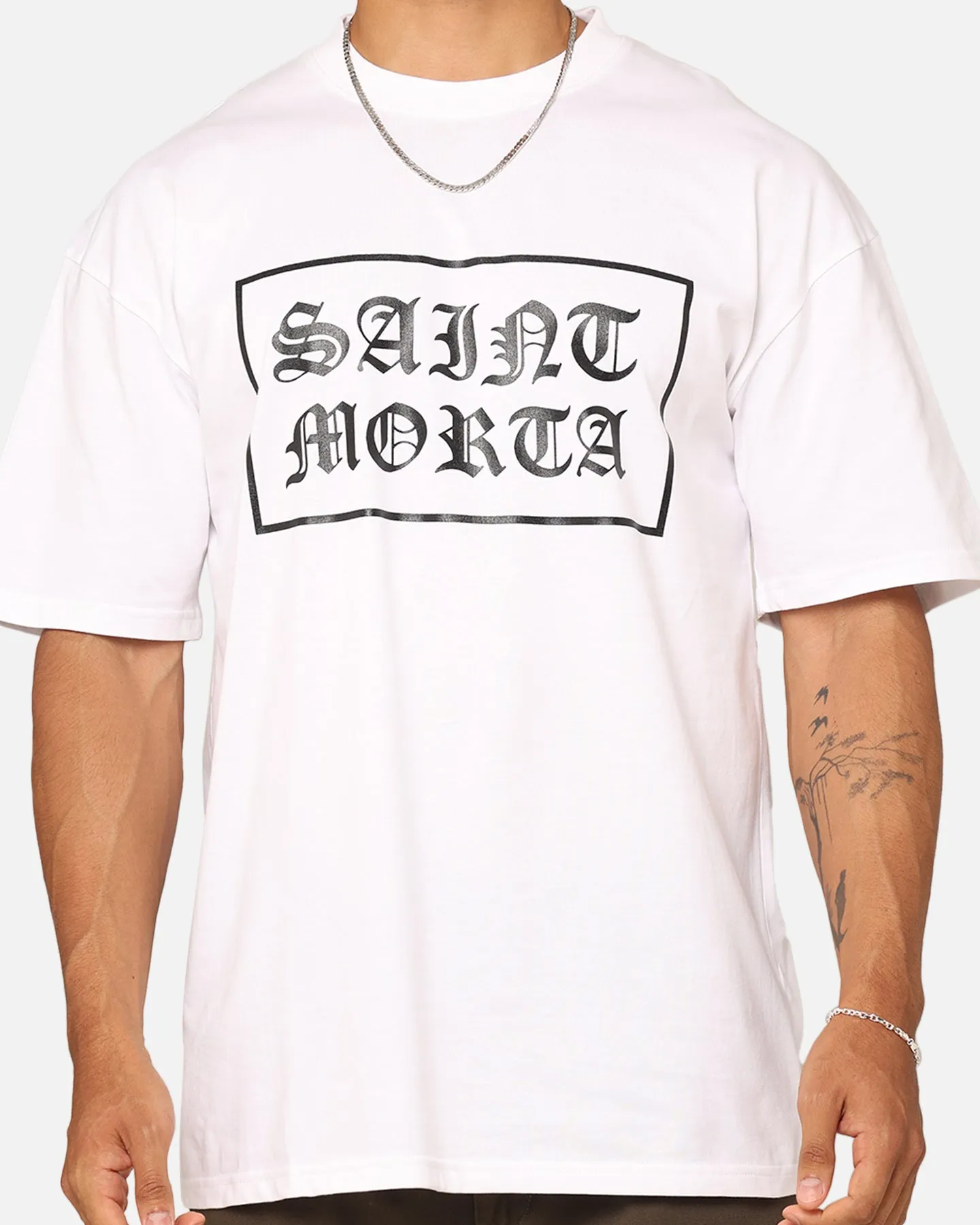 Saint Morta Gothic Box Logo T-Shirt White