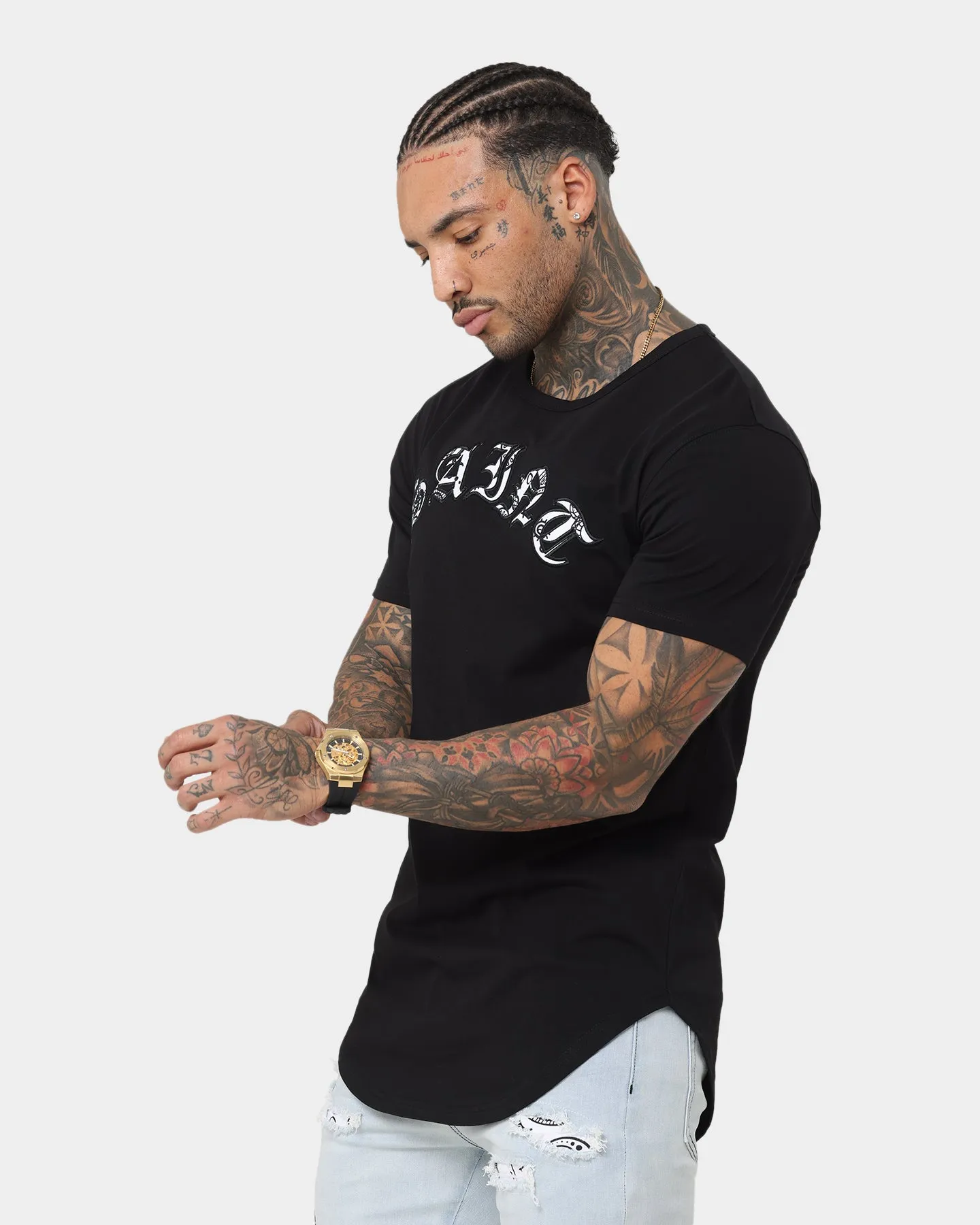 Saint Morta Gothic Paisley El Duplo Short Sleeve T-Shirt Black/White
