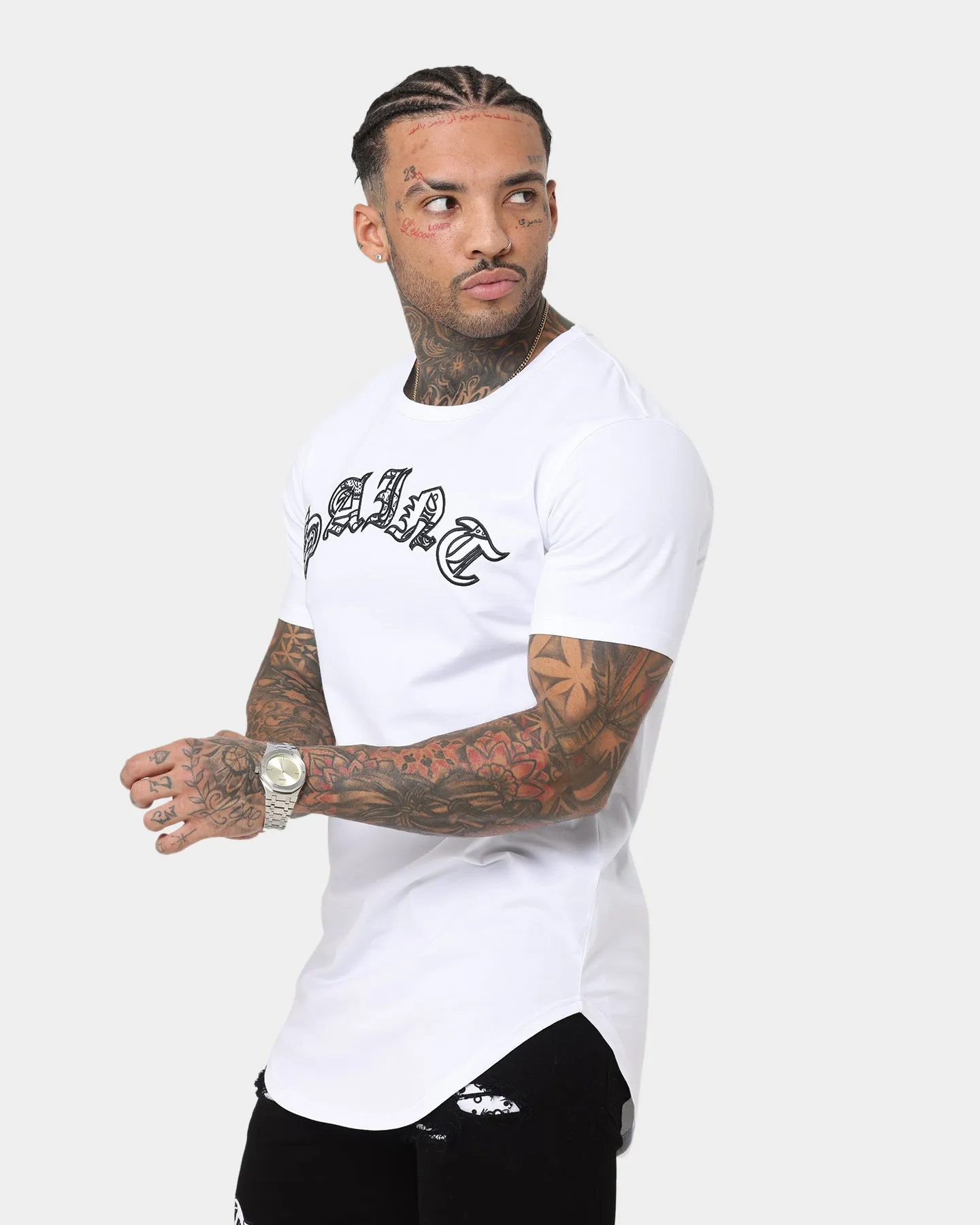 Saint Morta Gothic Paisley El Duplo Short Sleeve T-Shirt White/Black