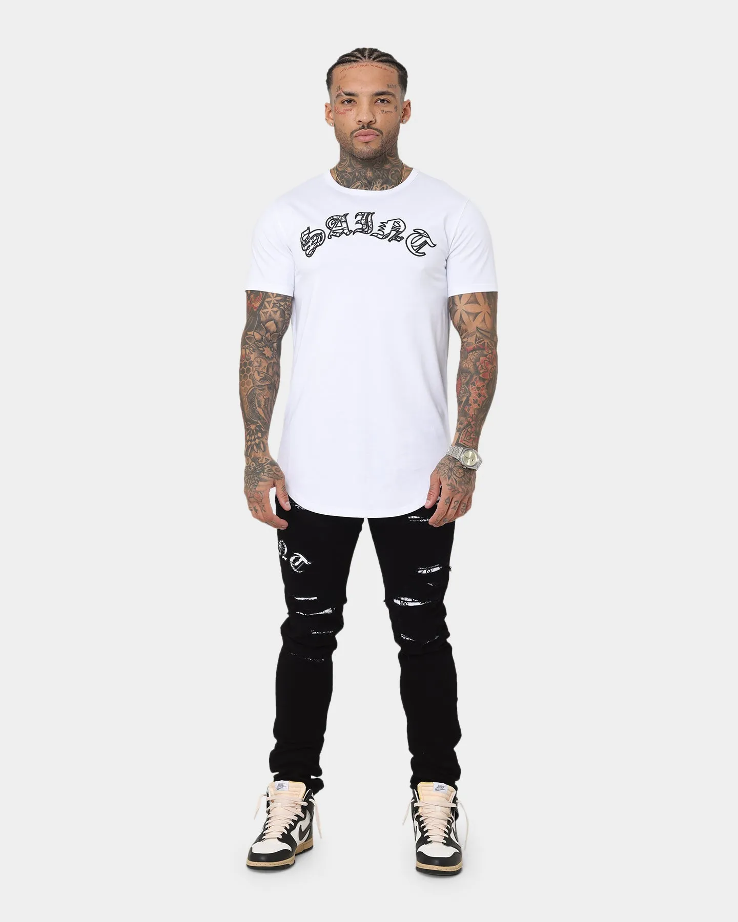 Saint Morta Gothic Paisley El Duplo Short Sleeve T-Shirt White/Black