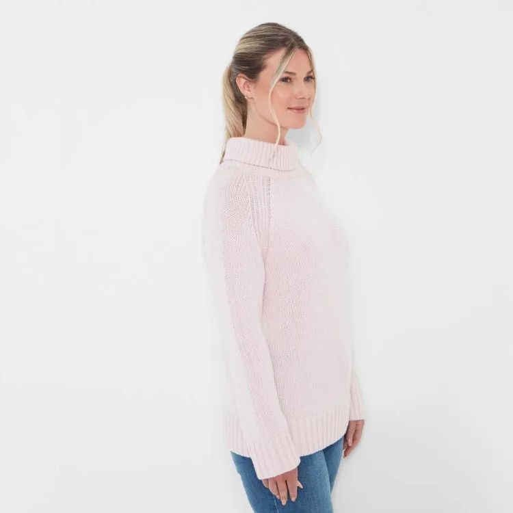 Schoffel Ladies Merino Cosy Roll Neck Sweater - Blush