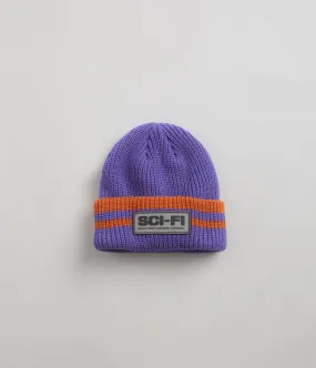 Sci-Fi Fantasy Reflective Patch Beanie - Purple / Orange