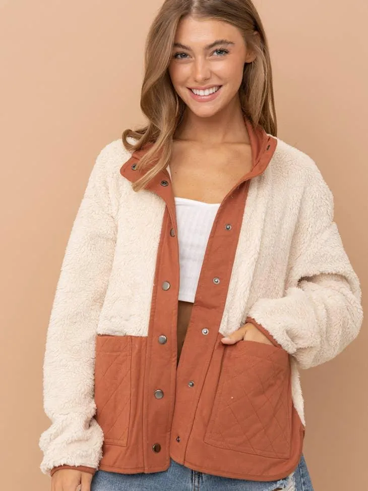 Sherpa Quilted Pocket Jacket