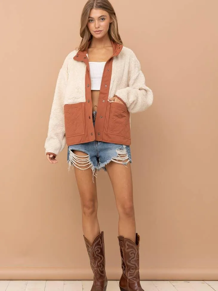 Sherpa Quilted Pocket Jacket