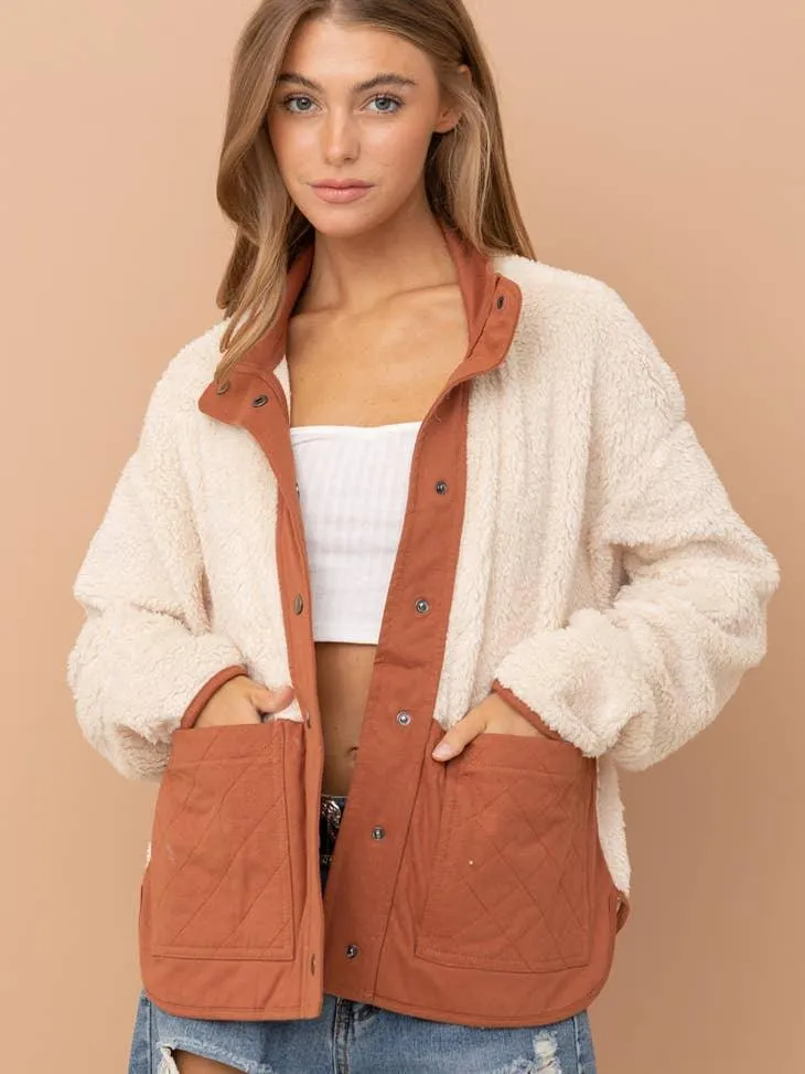 Sherpa Quilted Pocket Jacket