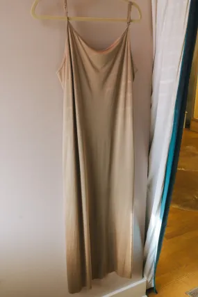 Silk & Jersey Slip Dress - Mink