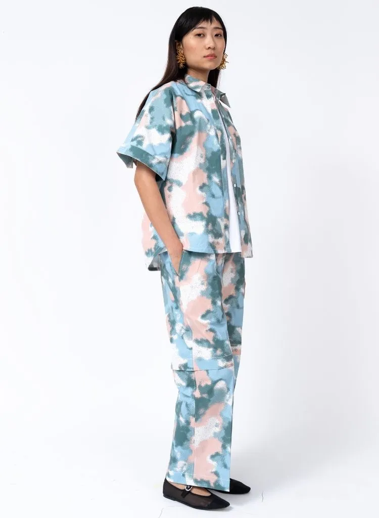 Spray Print Shirt Set